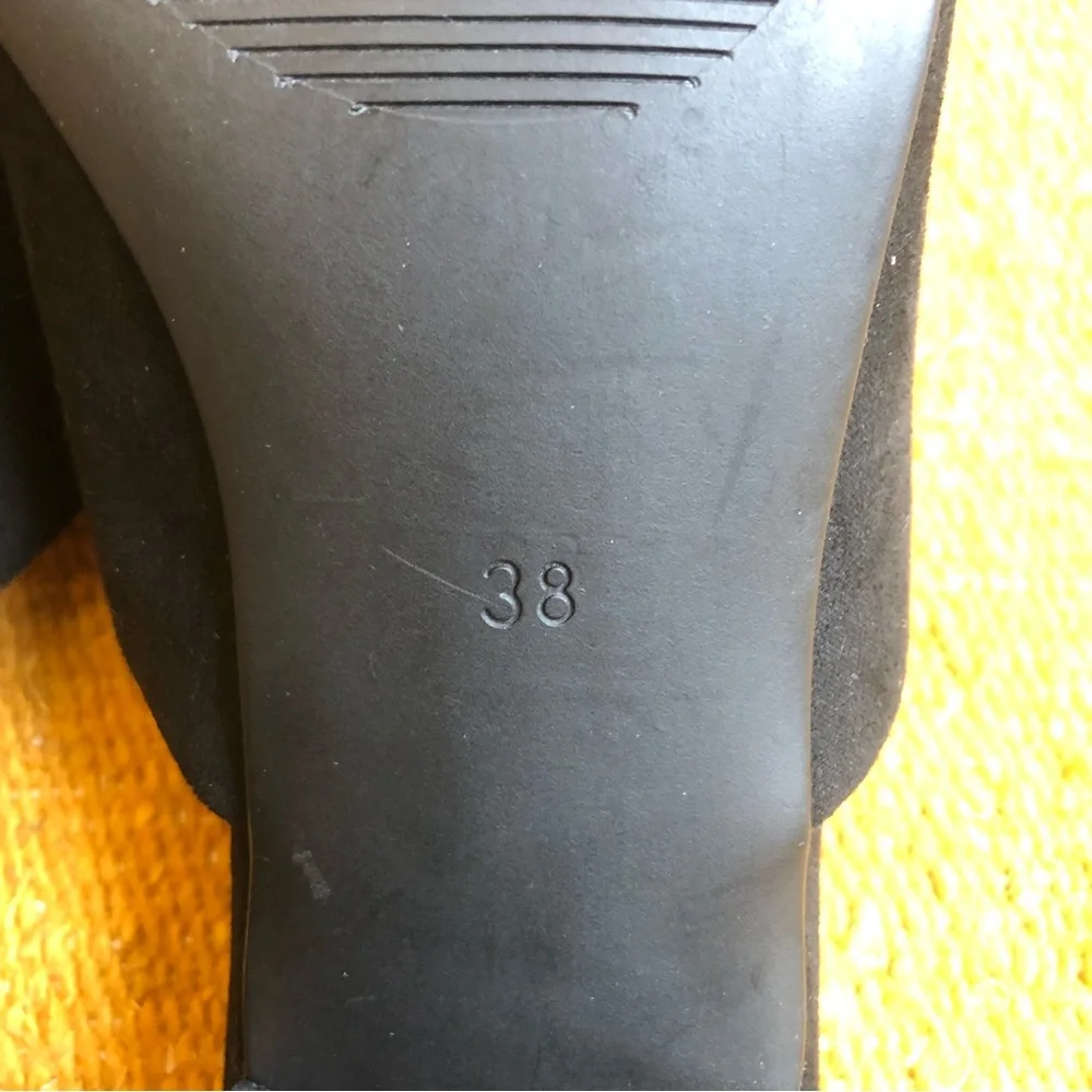 H&M Black Suede Mules Size 38 - Picture 5 of 6